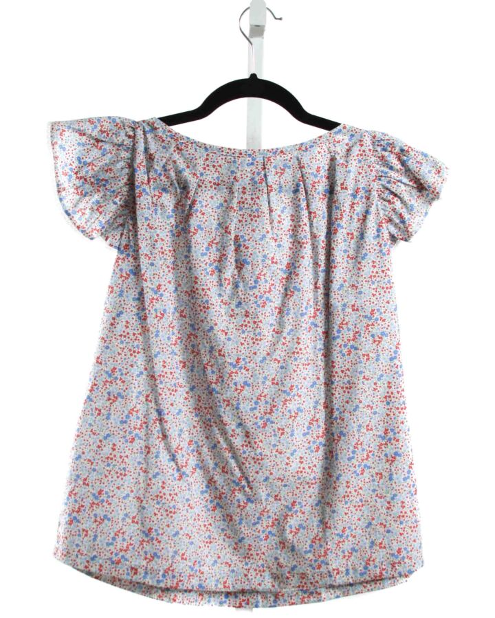 MARY & GRACE  MULTI-COLOR  FLORAL  SHIRT-SS WITH EYELET TRIM