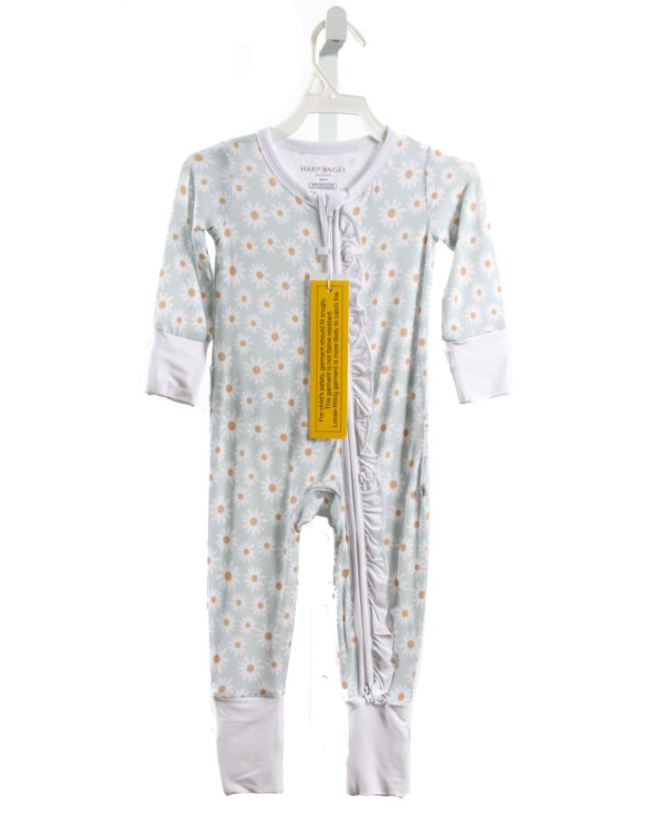HARP ANGEL  LT BLUE  FLORAL  LAYETTE WITH RUFFLE