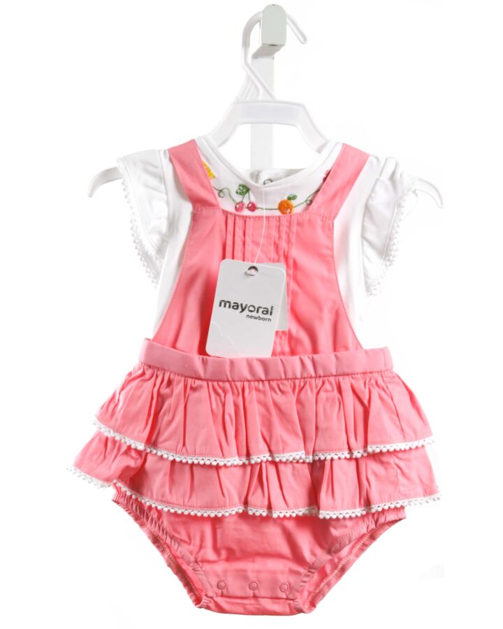 MAYORAL  PINK   EMBROIDERED 2-PIECE OUTFIT WITH RUFFLE