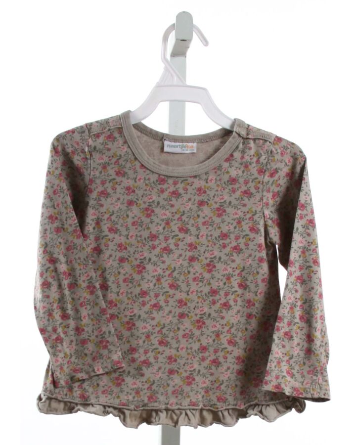 NAARTJIE  GRAY  FLORAL  KNIT LS SHIRT WITH RUFFLE