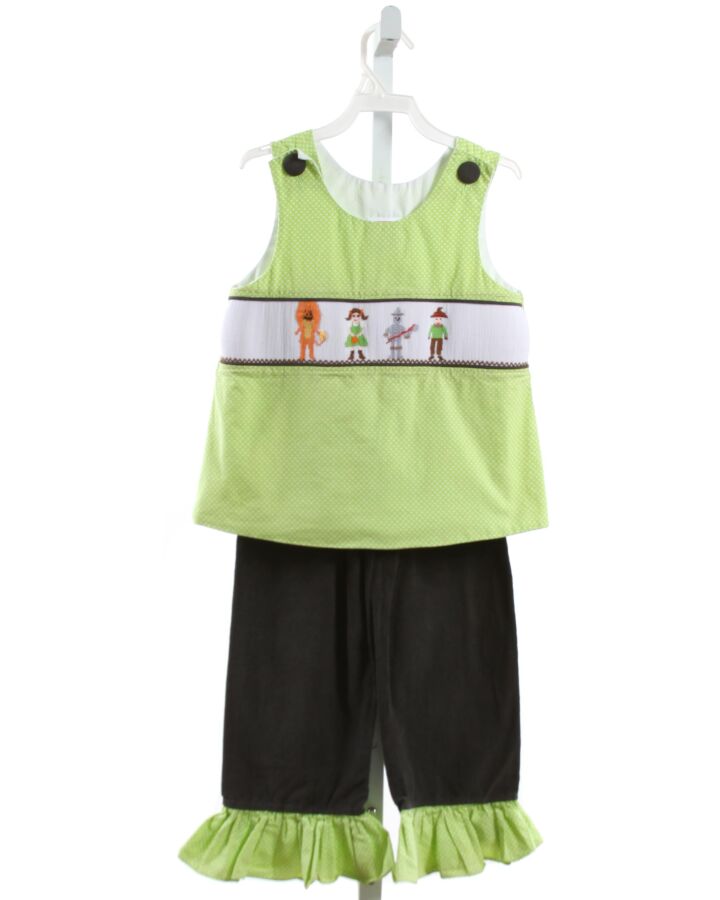 CASTLES & CROWNS  LIME GREEN  POLKA DOT SMOCKED 2-PIECE OUTFIT