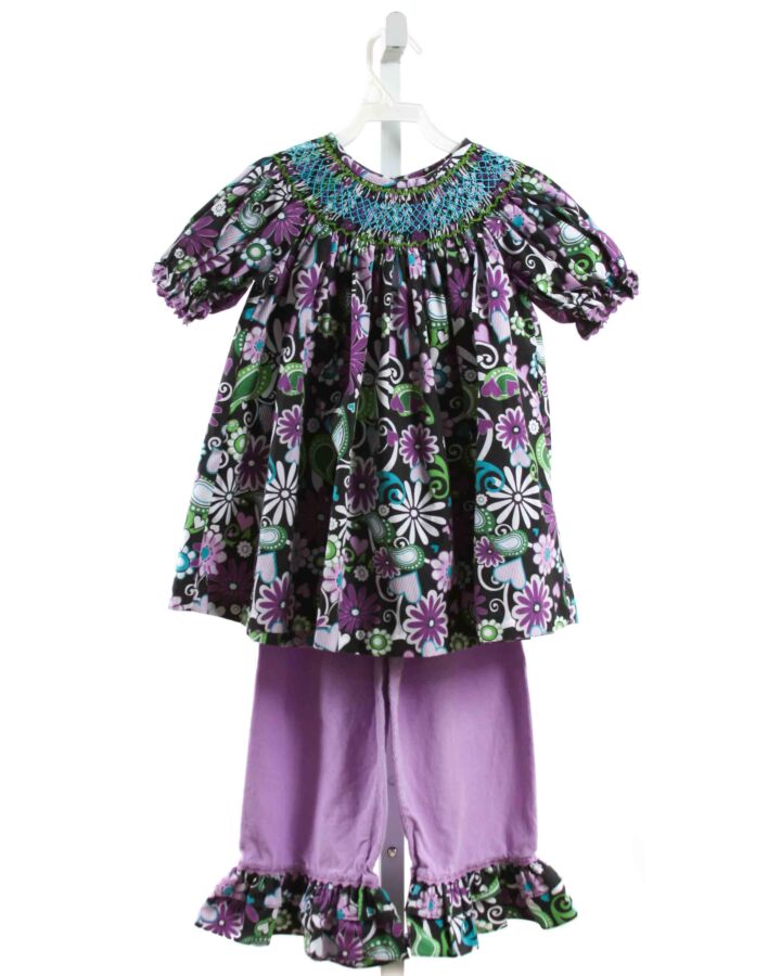 STELLYBELLY  PURPLE  FLORAL SMOCKED 2-PIECE OUTFIT