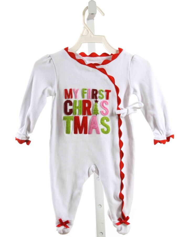 MUD PIE  WHITE KNIT   LAYETTE WITH RIC RAC