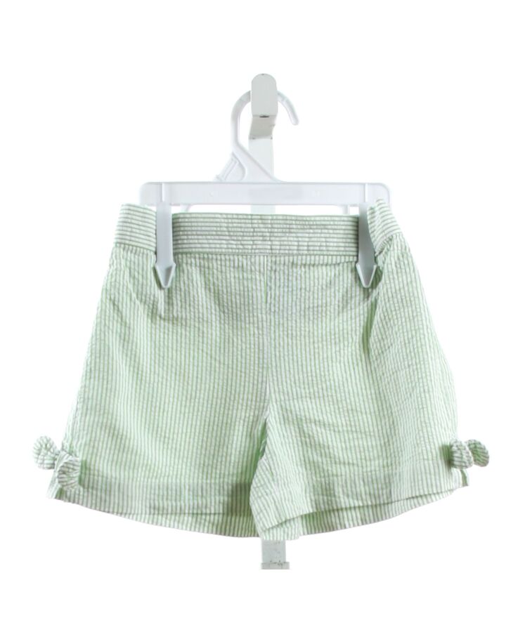 BELLA BLISS  LIME GREEN SEERSUCKER STRIPED  SHORTS WITH BOW