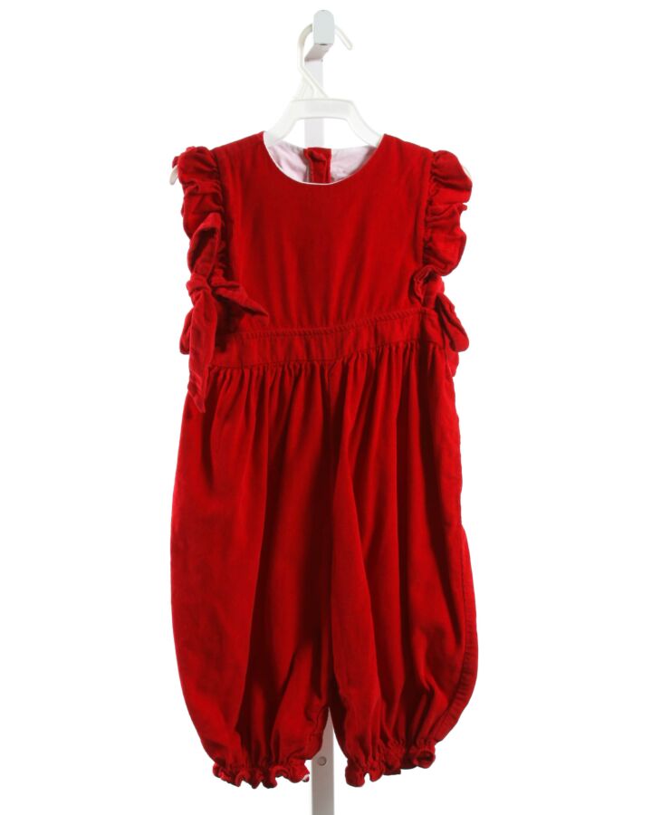 JAMES & LOTTIE  RED CORDUROY   ROMPER WITH RUFFLE