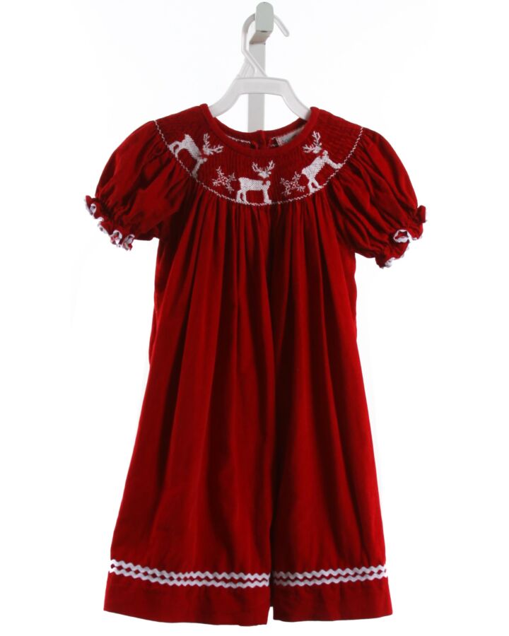 SOUTHERN TOTS  RED CORDUROY  SMOCKED DRESS