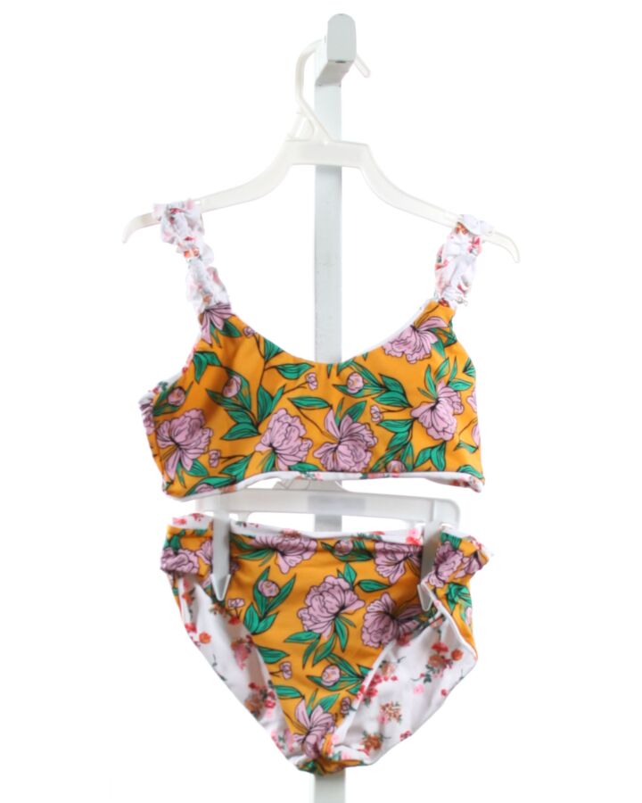 NO TAG  YELLOW  FLORAL  2-PIECE SWIMSUIT