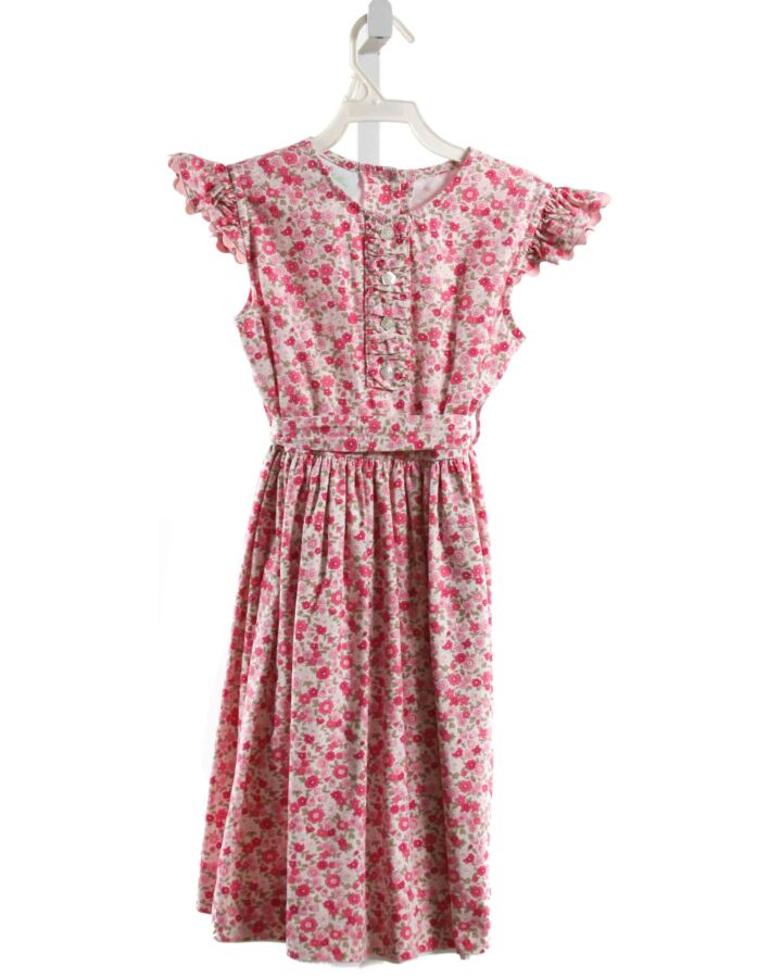 ALICE KATHLEEN  HOT PINK  FLORAL  DRESS WITH RIC RAC