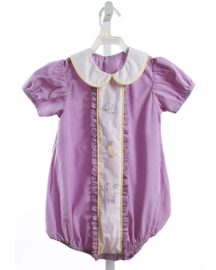 REMEMBER NGUYEN  PURPLE  GINGHAM EMBROIDERED BUBBLE