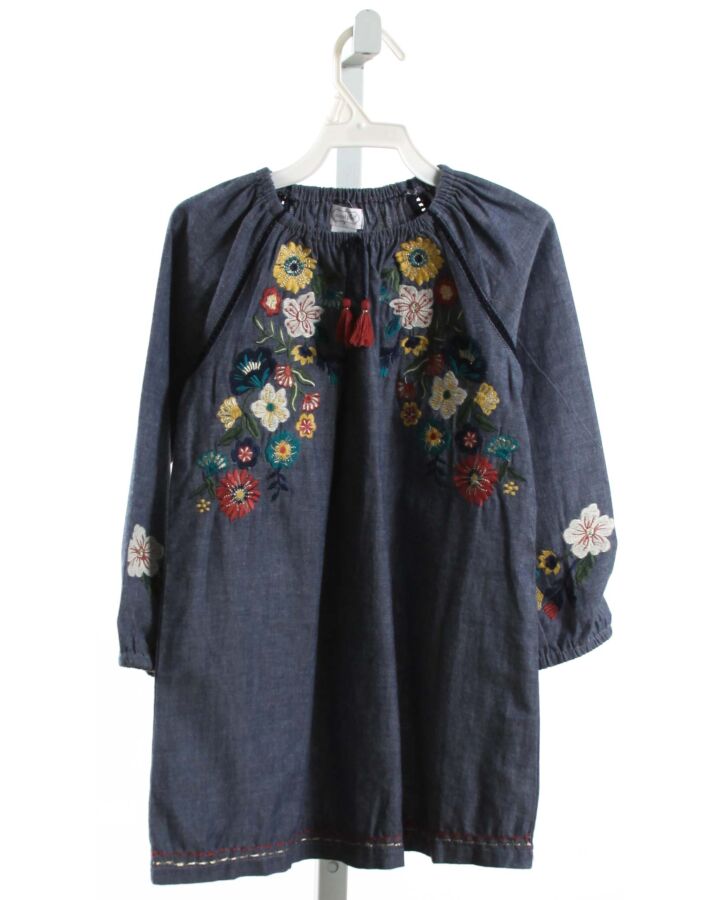 MUD PIE  CHAMBRAY  FLORAL EMBROIDERED DRESS