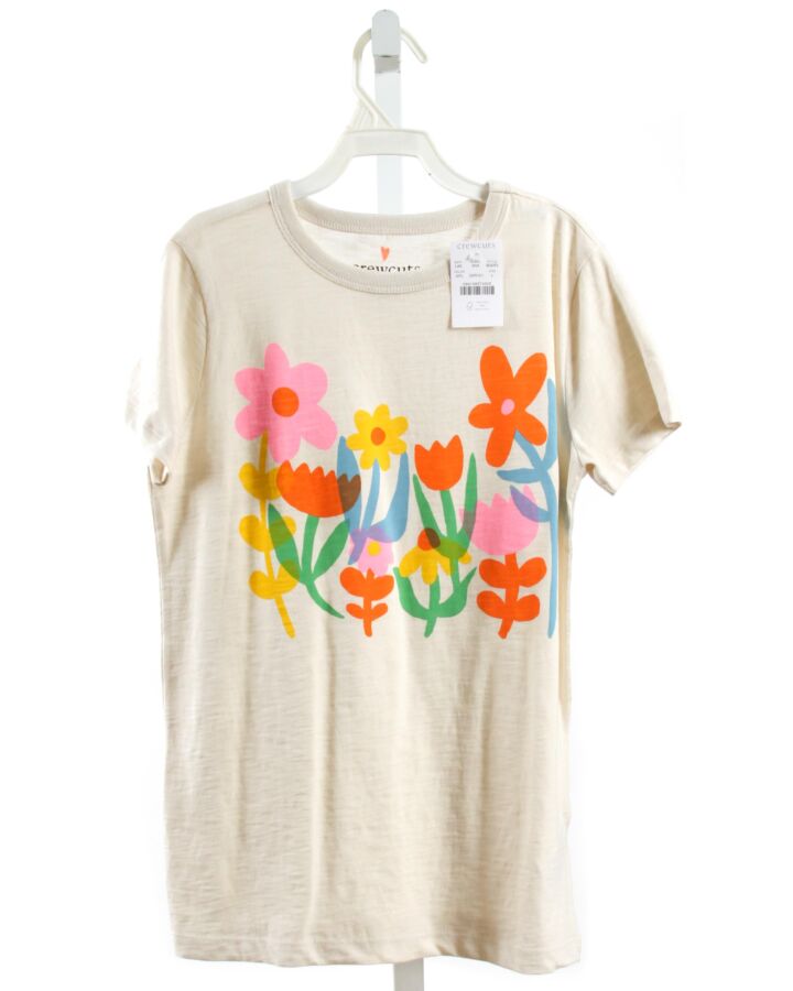 CREWCUTS  IVORY  FLORAL PRINTED DESIGN T-SHIRT