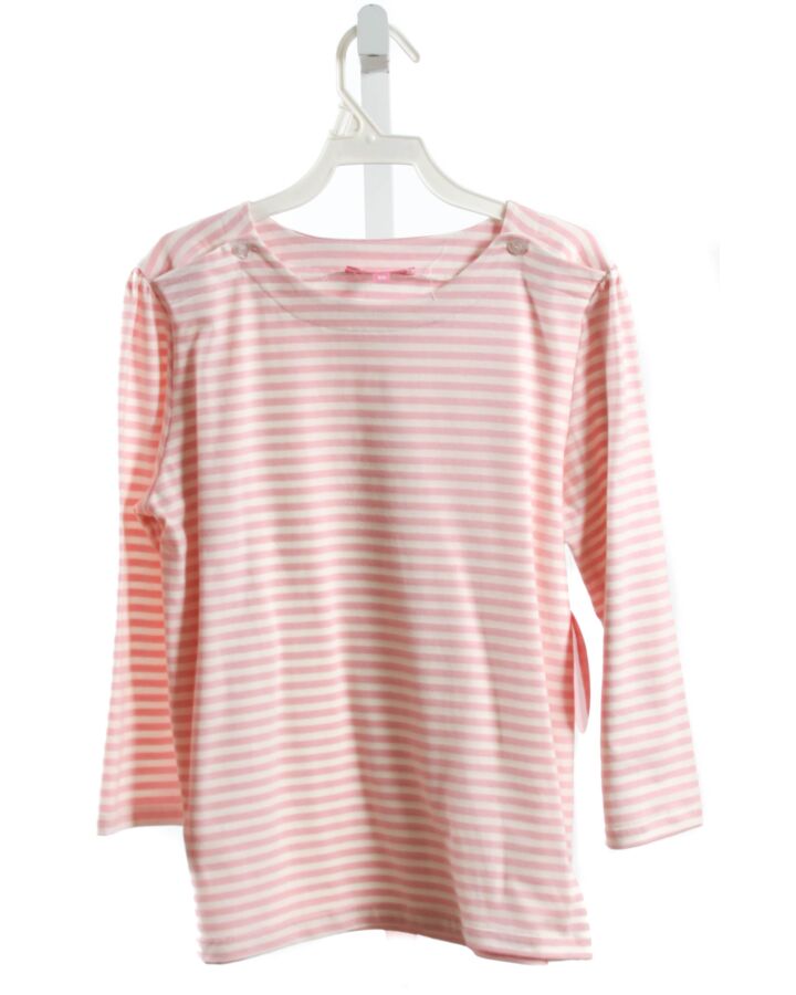 BISBY BY LITTLE ENGLISH  PINK  STRIPED  KNIT LS SHIRT
