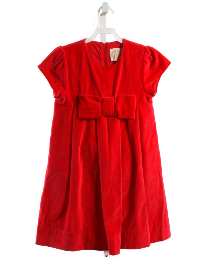 THE BEAUFORT BONNET COMPANY  RED VELVET   PARTY DRESS WITH BOW