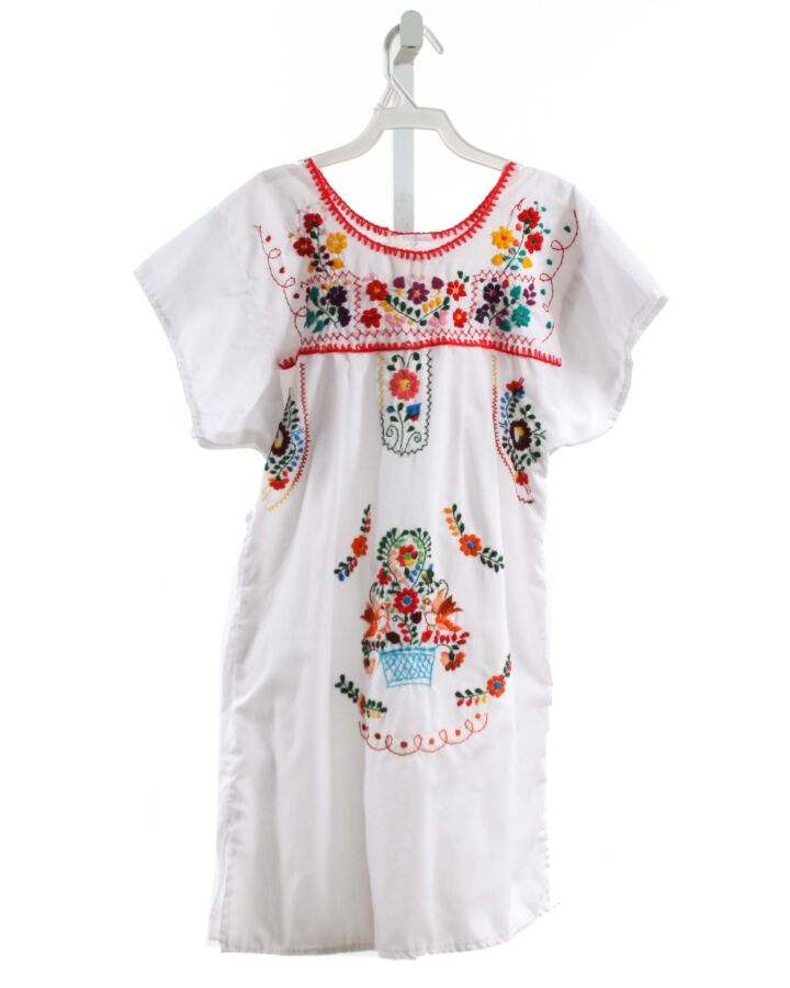 ALAMO FIESTA  WHITE  FLORAL EMBROIDERED DRESS