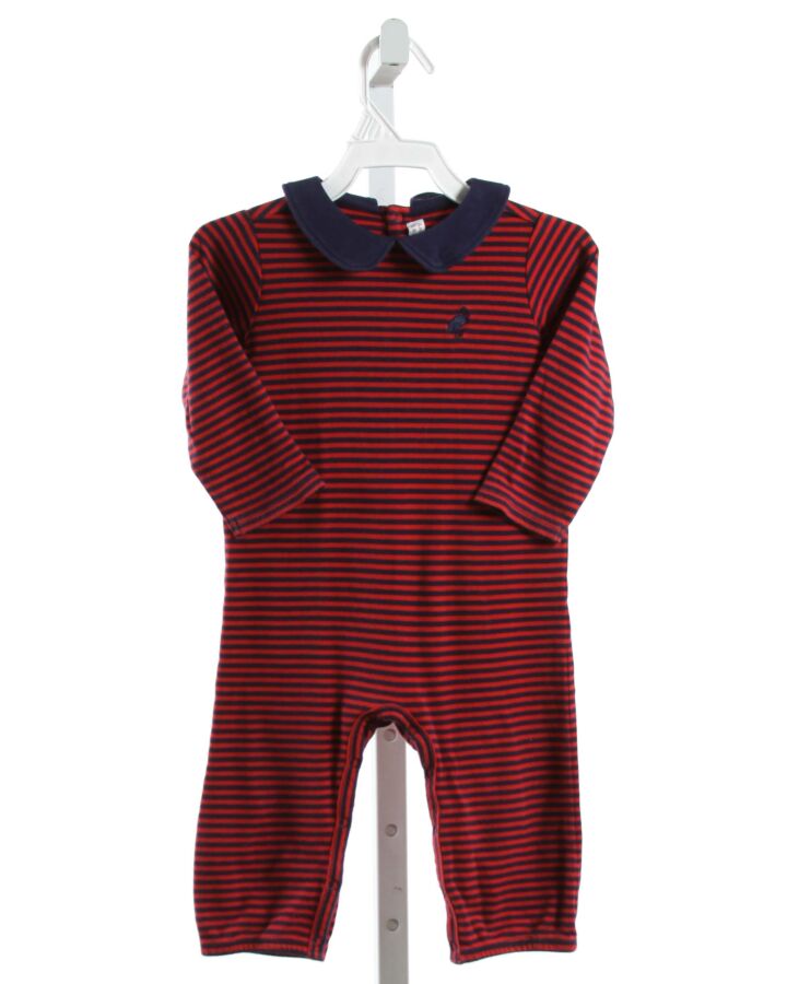 THE BEAUFORT BONNET COMPANY  RED  STRIPED  KNIT ROMPER