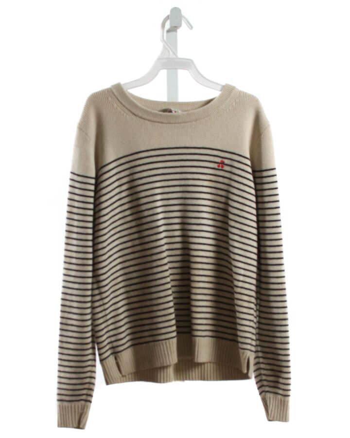 BONPOINT  BROWN  STRIPED  PULLOVER