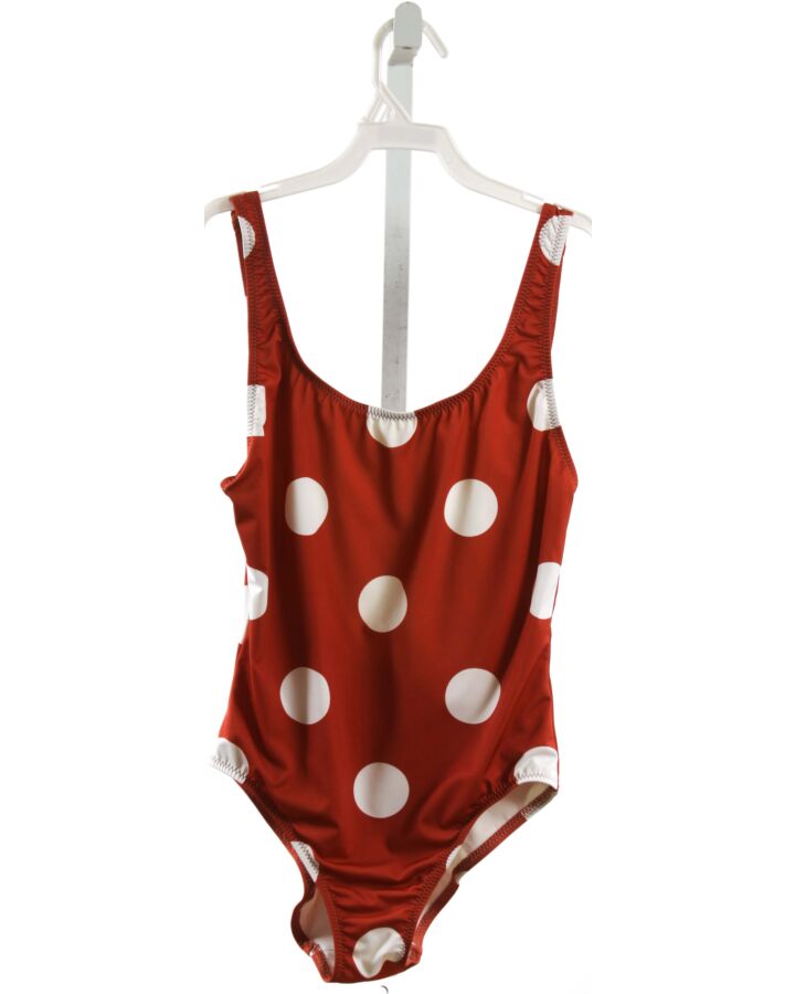 SOLID & STRIPED  BROWN  POLKA DOT  1-PIECE SWIMSUIT