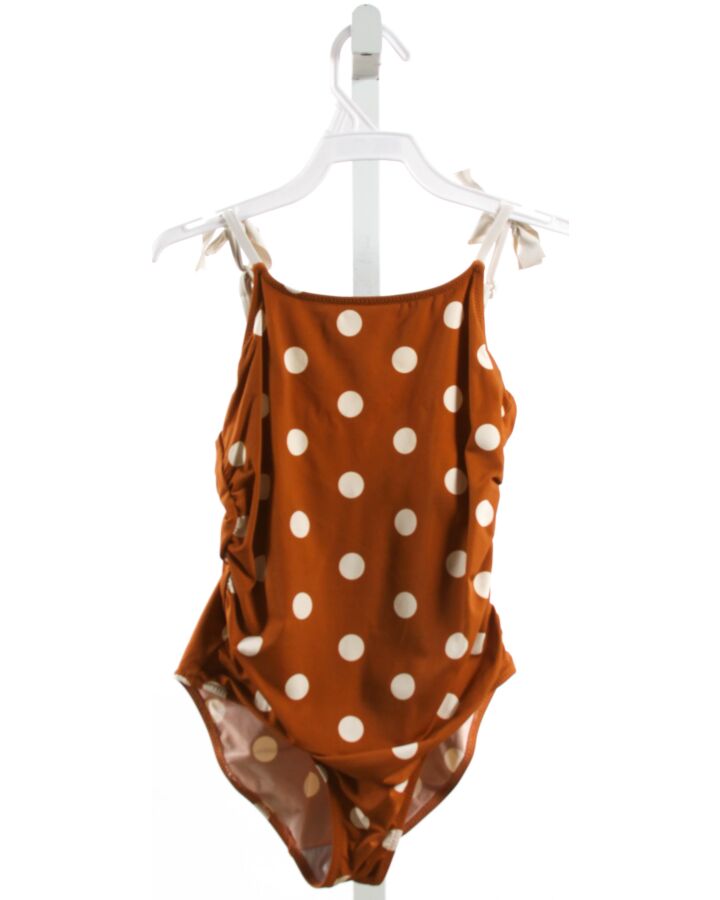 NO TAG  BROWN  POLKA DOT  1-PIECE SWIMSUIT