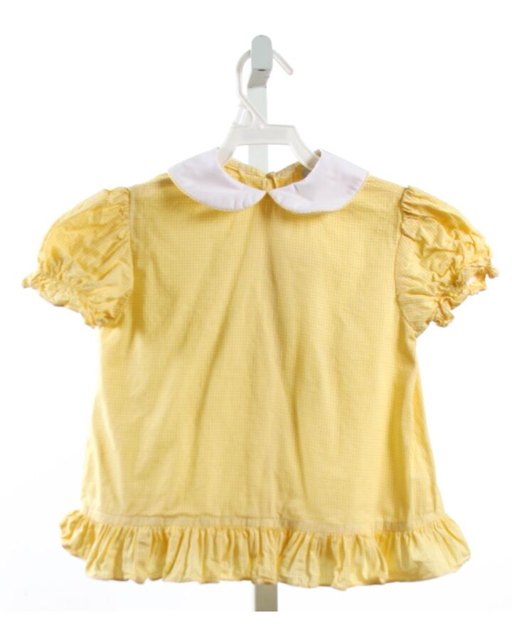 DAISIES & DOODLEBUGS  YELLOW  GINGHAM  SHIRT-SS WITH RUFFLE