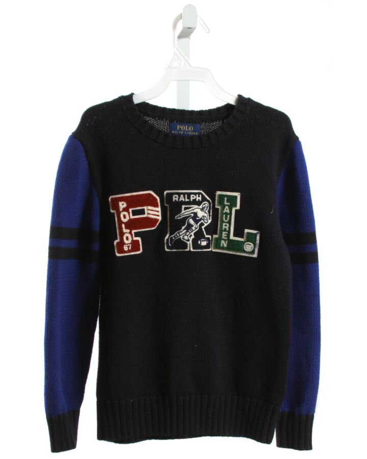 POLO BY RALPH LAUREN  NAVY   APPLIQUED SWEATER