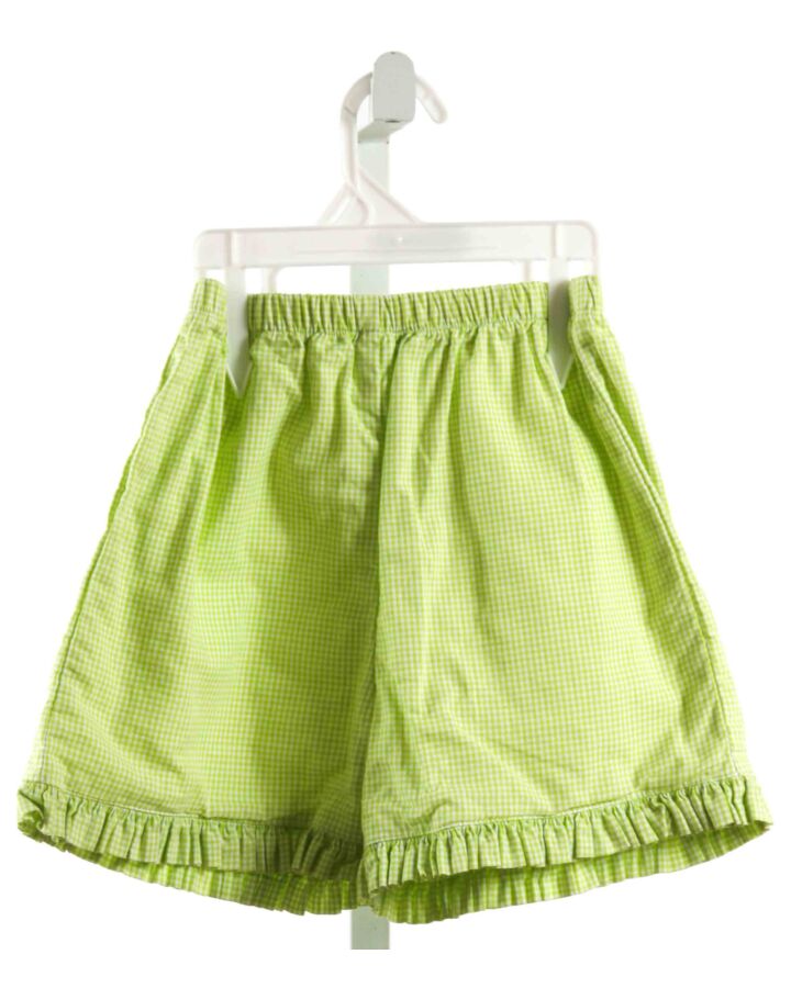 LIME GREEN  LIME GREEN  GINGHAM  SHORTS WITH RUFFLE
