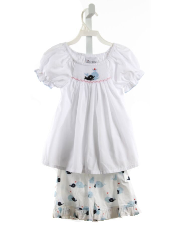 DELANEY  WHITE   SMOCKED 2-PIECE OUTFIT