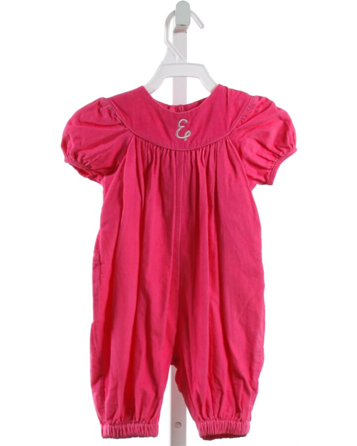 PETIT AMI  HOT PINK CORDUROY  EMBROIDERED ROMPER