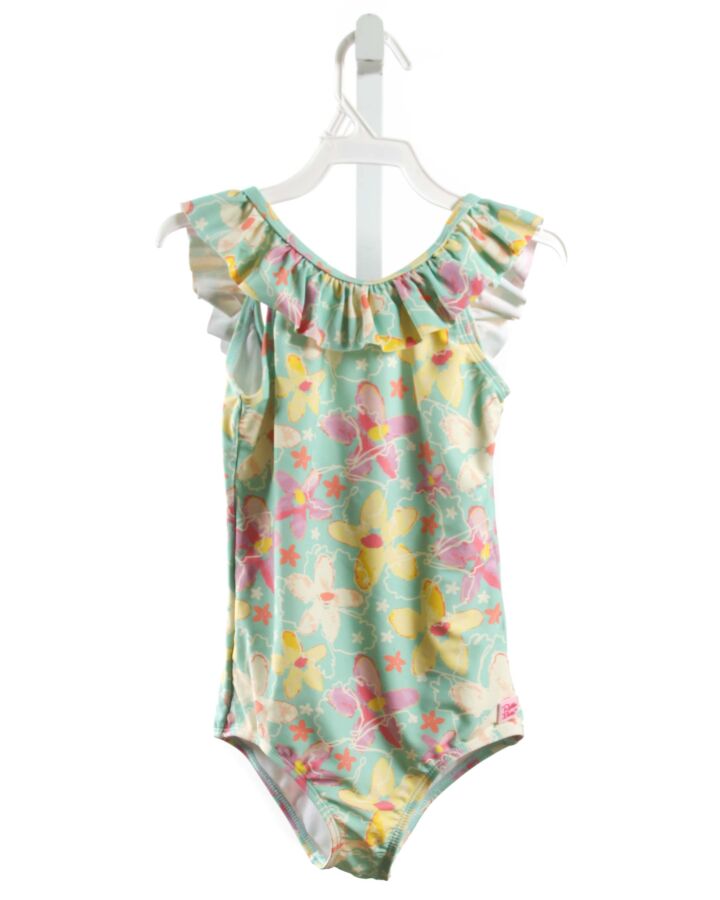 RUFFLE BUTTS  MINT  FLORAL  1-PIECE SWIMSUIT