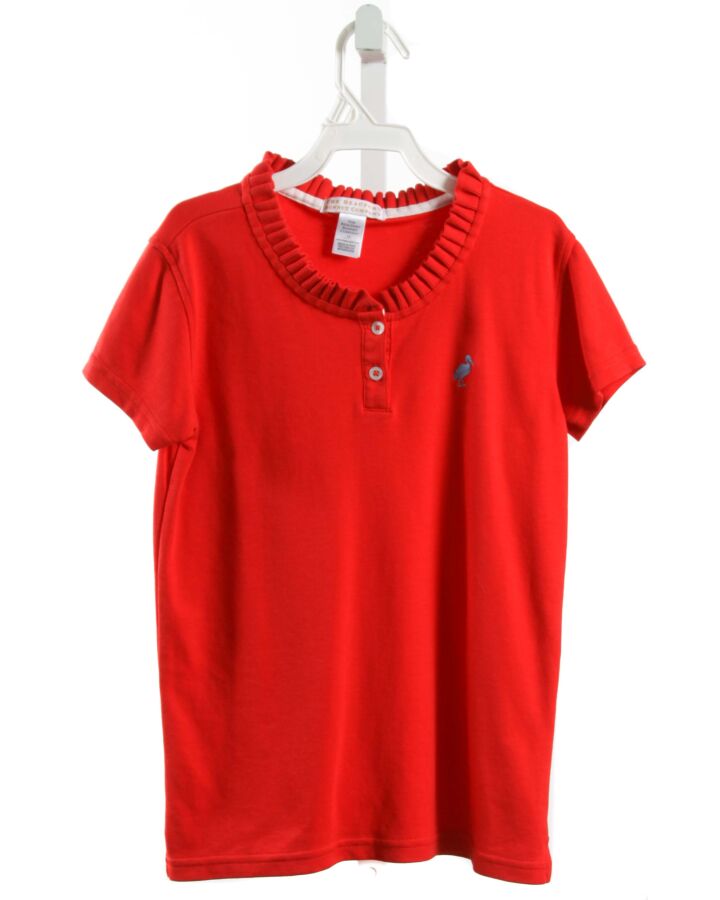 THE BEAUFORT BONNET COMPANY  RED    KNIT SS SHIRT WITH RUFFLE