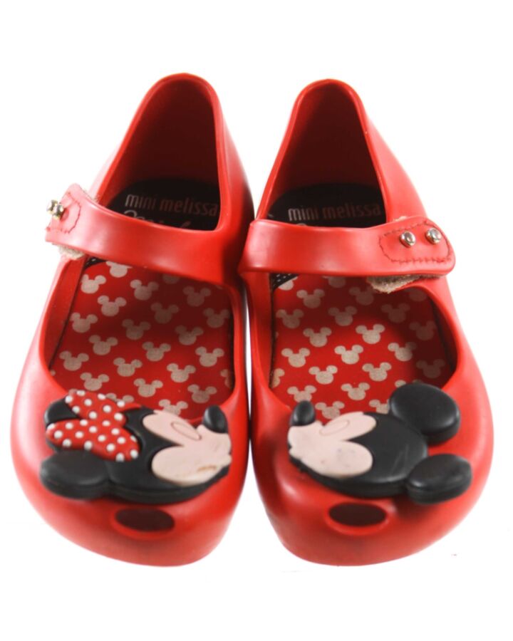 MINI MELISSA RED MARY JANES *RUBBBER *GUC SIZE TODDLER 8