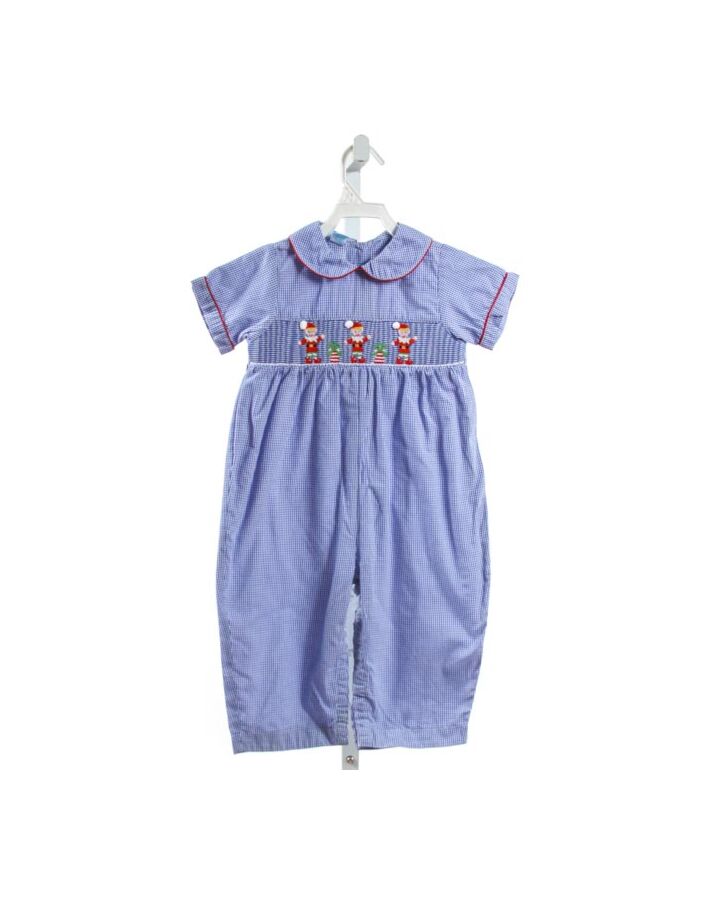 CLAIRE AND CHARLIE  BLUE  GINGHAM  LONGALL/ROMPER 