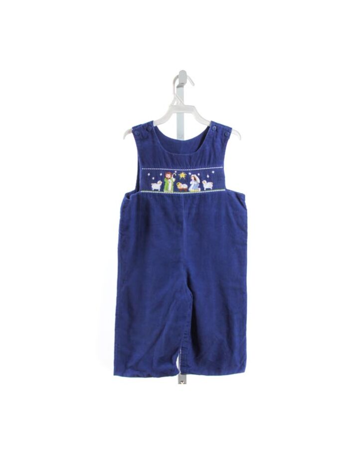 CLAIRE AND CHARLIE  BLUE CORDUROY  SMOCKED LONGALL/ROMPER
