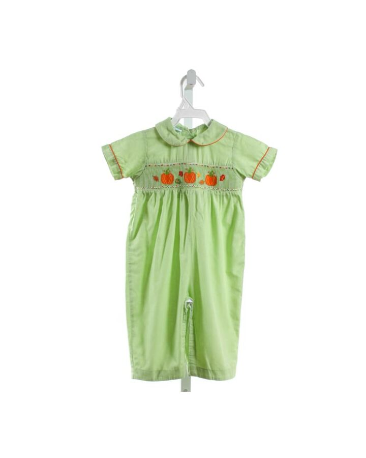 CLAIRE AND CHARLIE  LIME GREEN   SMOCKED LONGALL/ROMPER 