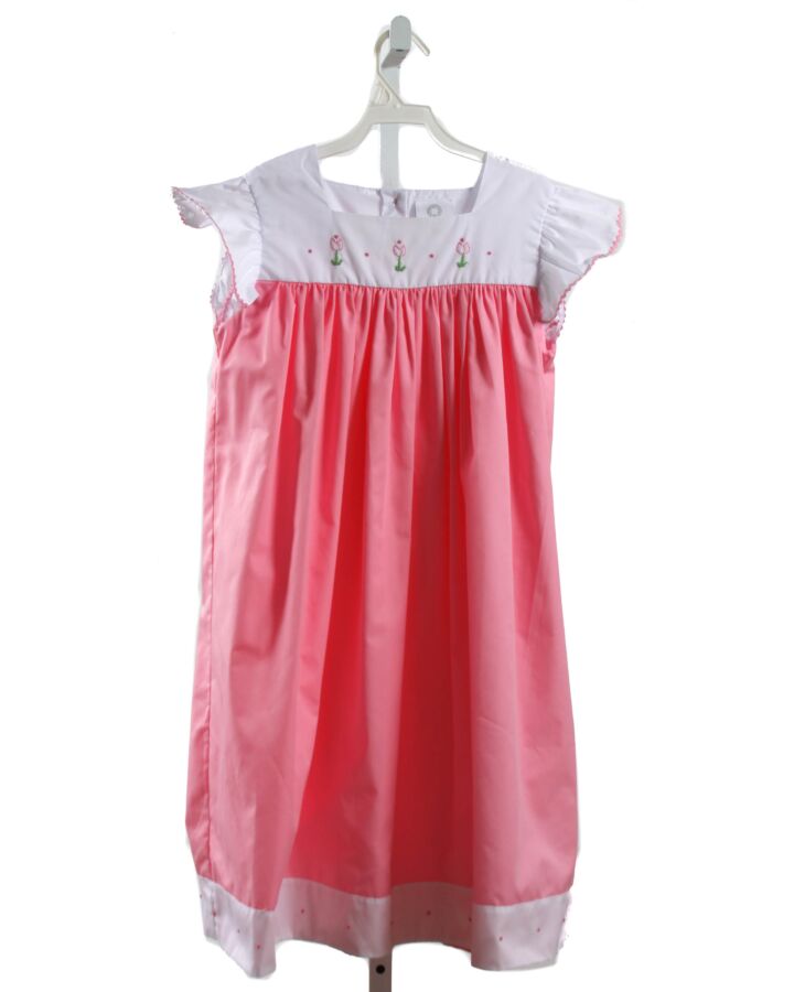 THE PROPER PEONY  PINK  FLORAL EMBROIDERED DRESS WITH RIC RAC