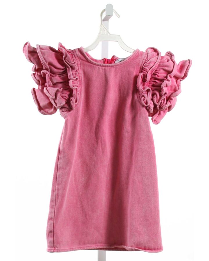 LOLA + THE BOYS  PINK DENIM   PARTY DRESS WITH RUFFLE