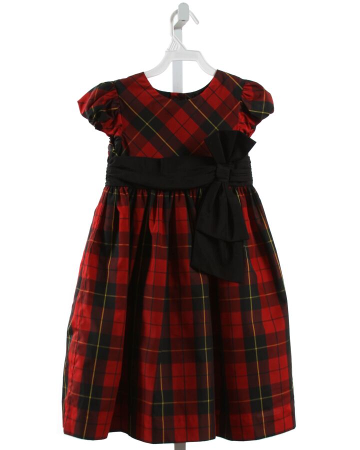 RALPH LAUREN  RED  PLAID  PARTY DRESS WITH BOW