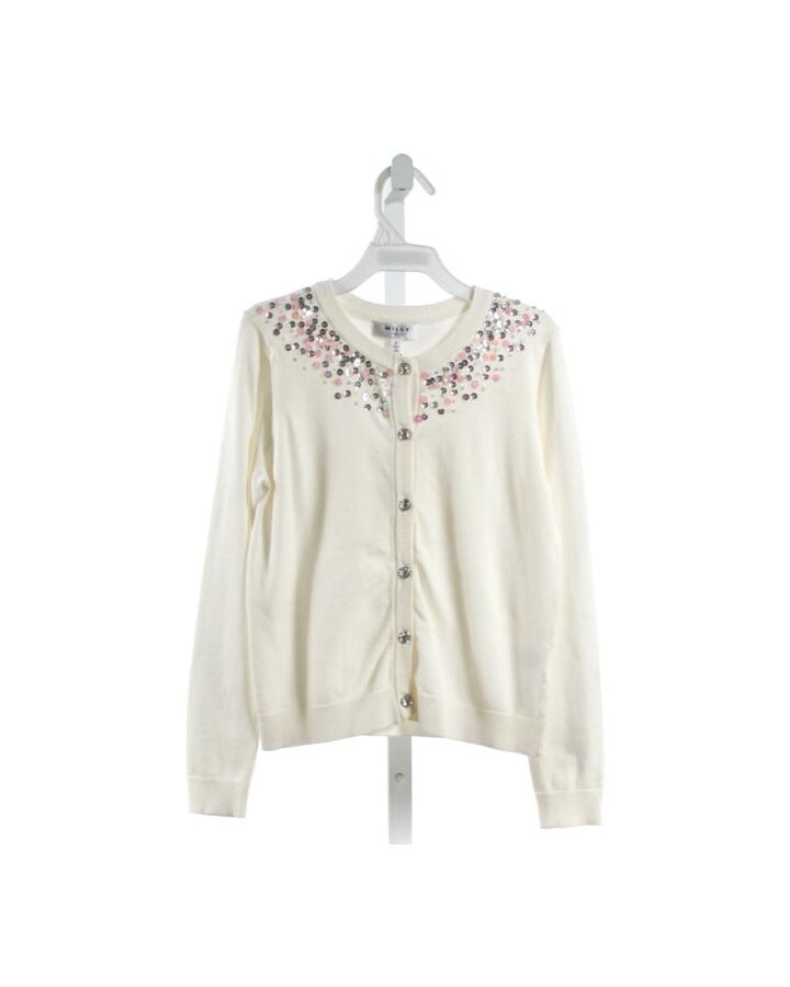 MILLY  IVORY  SEQUINED CARDIGAN