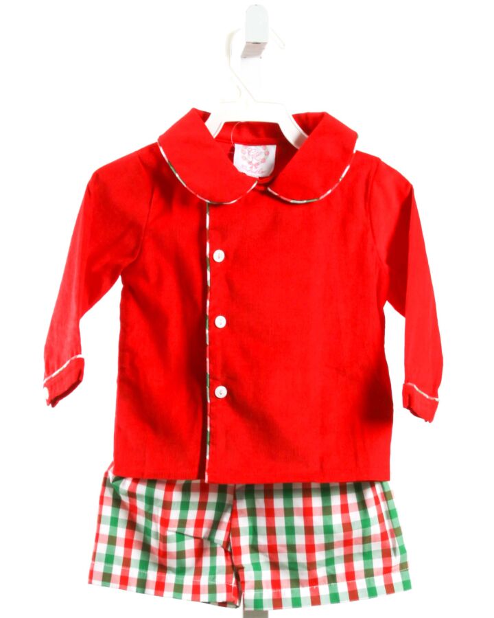 CECIL & LOU  RED CORDUROY GINGHAM  2-PIECE OUTFIT