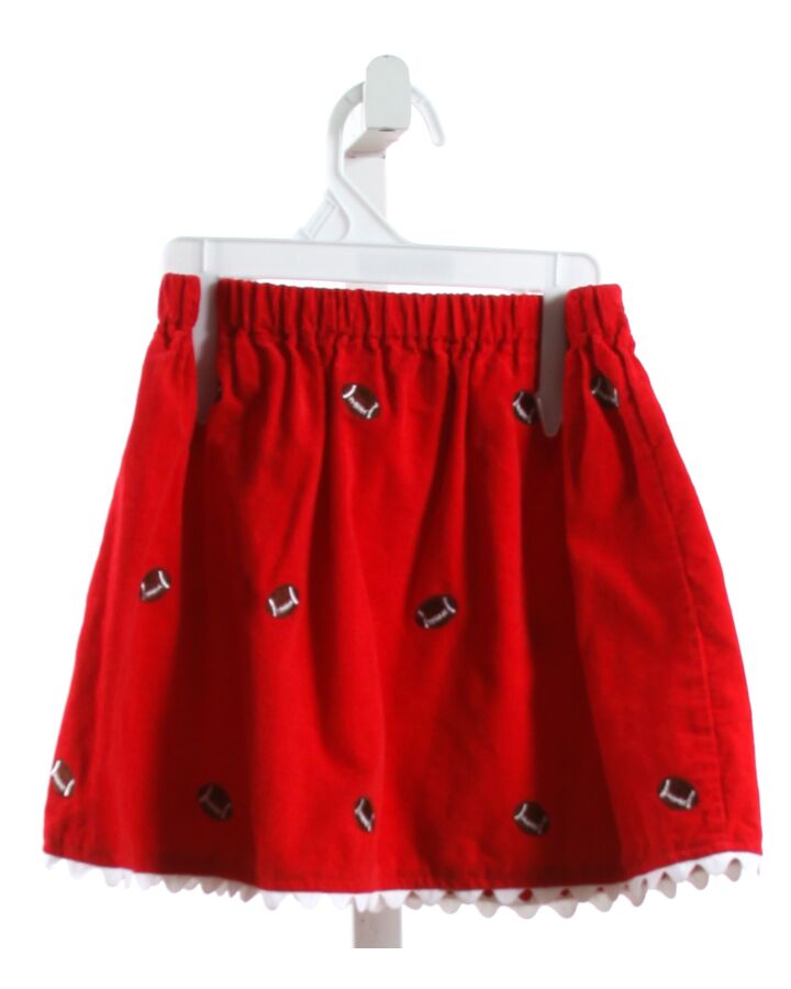 FAVORITE LAUNDRY  RED CORDUROY  EMBROIDERED SKIRT