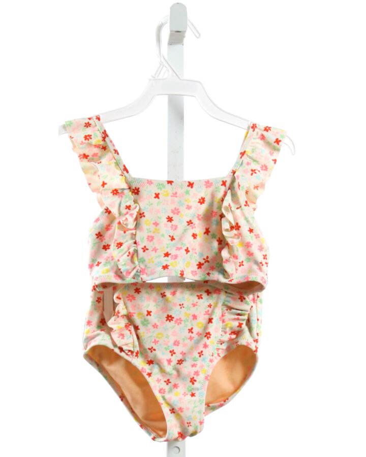 CREWCUTS  CREAM  FLORAL  2-PIECE SWIMSUIT WITH RUFFLE
