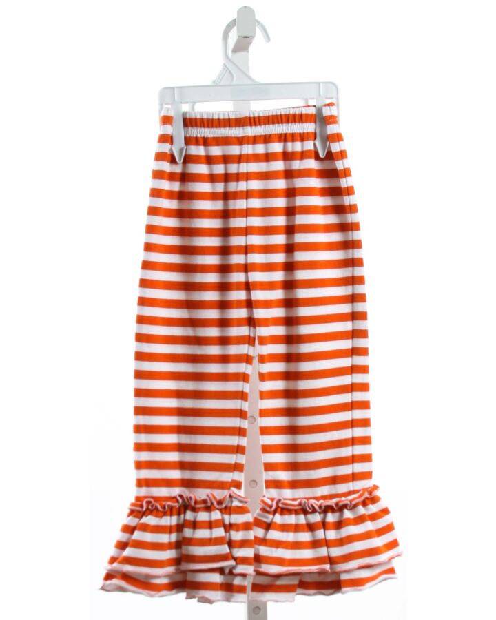 CLASSIC WHIMSY  ORANGE  STRIPED  PANTS WITH RUFFLE