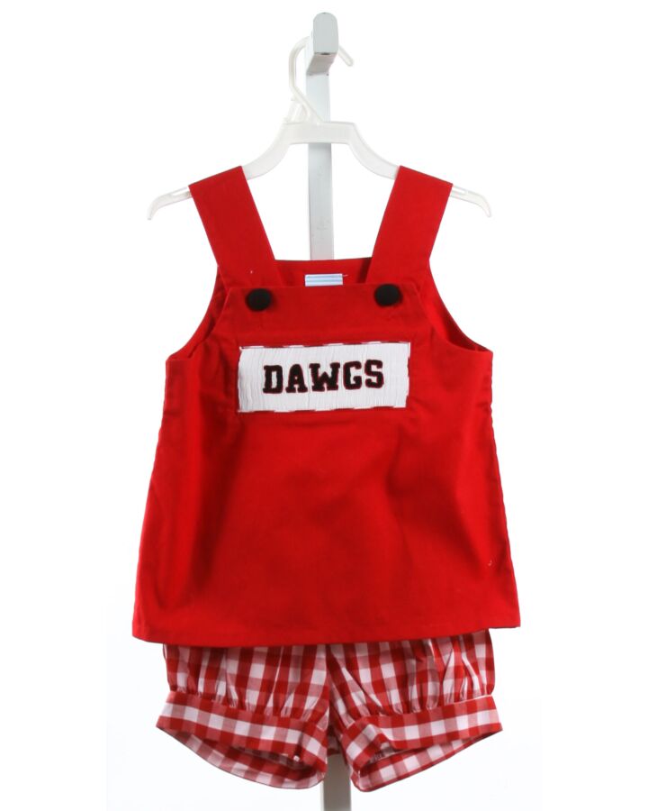 SOUTHERN SUNSHINE KIDS  RED   SMOCKED 2-PIECE OUTFIT