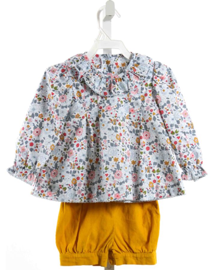 SHRIMP & GRITS  LT BLUE  FLORAL  2-PIECE OUTFIT WITH PICOT STITCHING