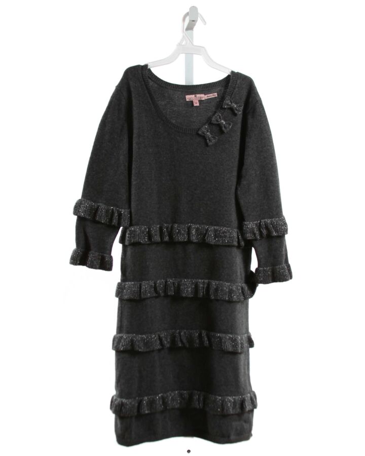 JUICY COUTURE  GRAY    KNIT DRESS WITH RUFFLE