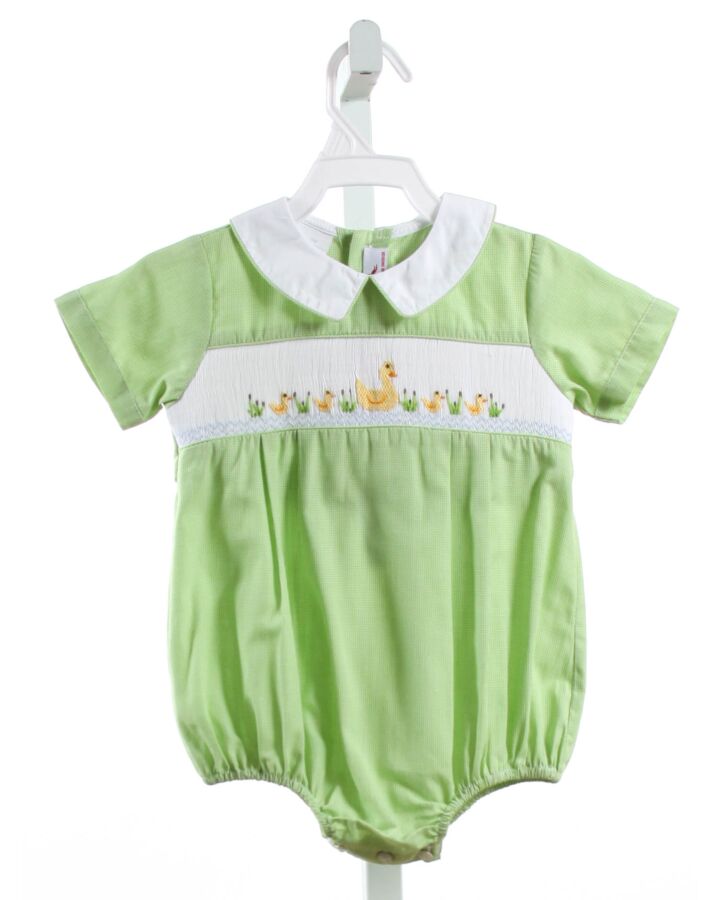 SILLY GOOSE  GREEN  MICROCHECK SMOCKED BUBBLE