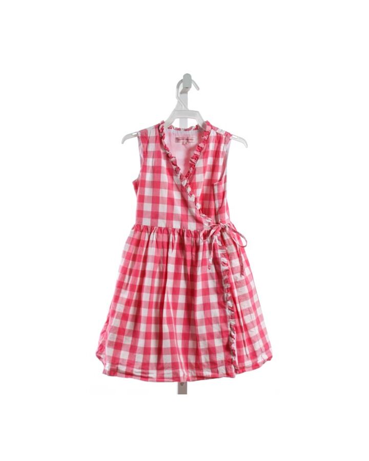 KAYCE HUGHES  HOT PINK  GINGHAM  DRESS WITH RUFFLE