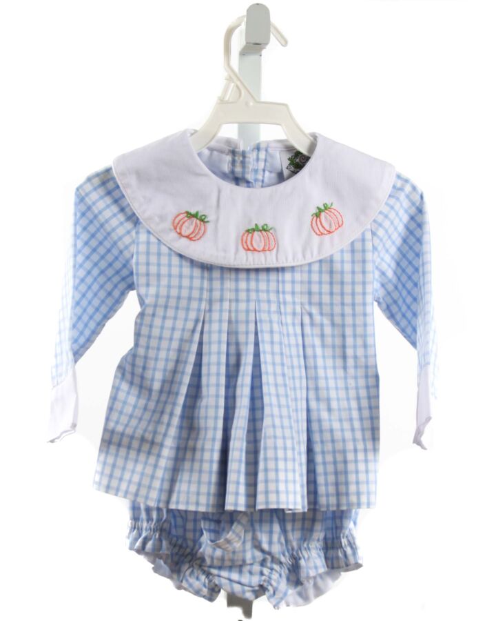 SMOCKED THREADS CECIL & LOU  BLUE  GINGHAM  2-PIECE OUTFIT