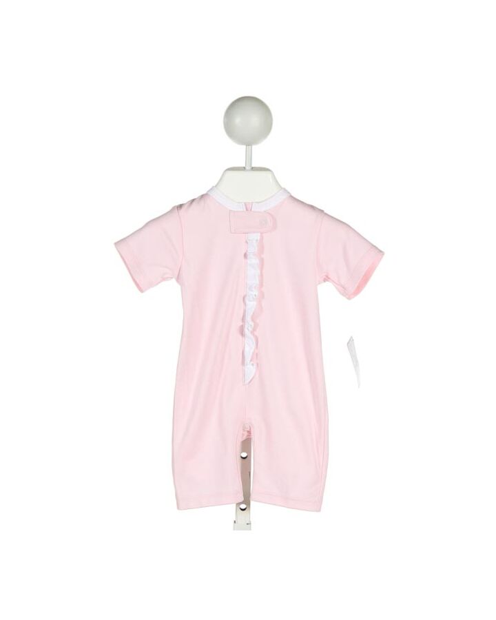 BABY BLISS  LT PINK KNIT   ROMPER WITH RUFFLE