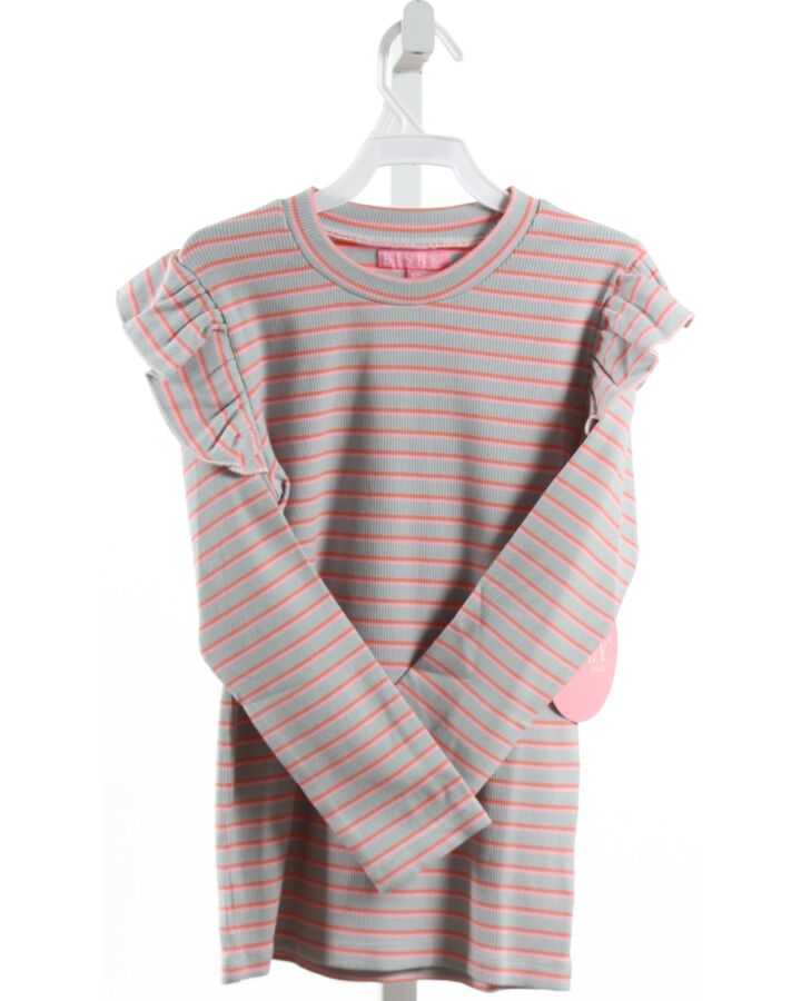 BISBY BY LITTLE ENGLISH  GRAY  STRIPED  KNIT LS SHIRT