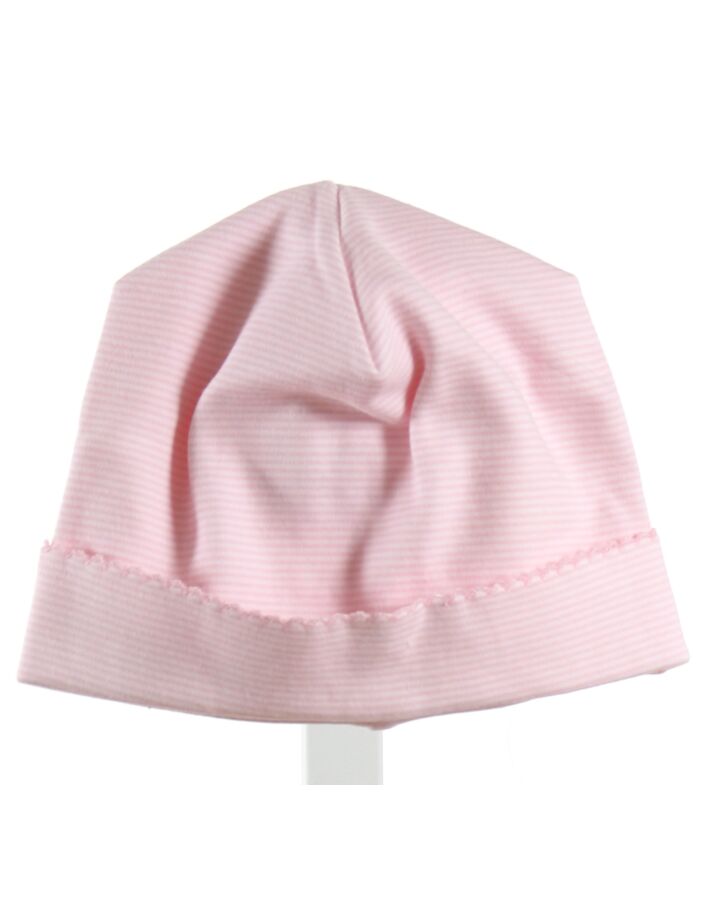 MAGNOLIA BABY  LT PINK  STRIPED  HAT WITH PICOT STITCHING